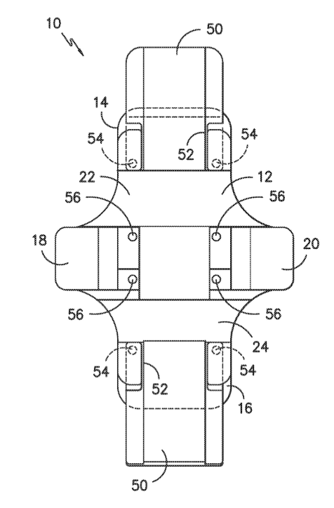 Figure 7: Building on the initial patent design, a self-ligating dual slot bracket was designed and a second patent granted. 